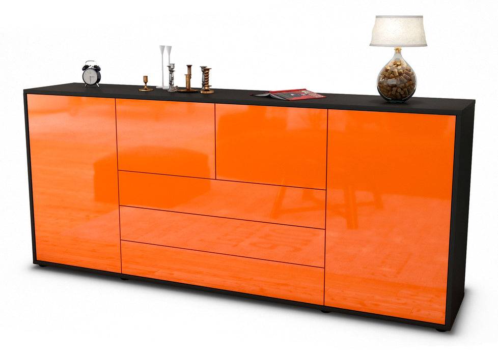 Stil Zeit Möbel Sideboard Eliana, Orange (180x79x35cm)