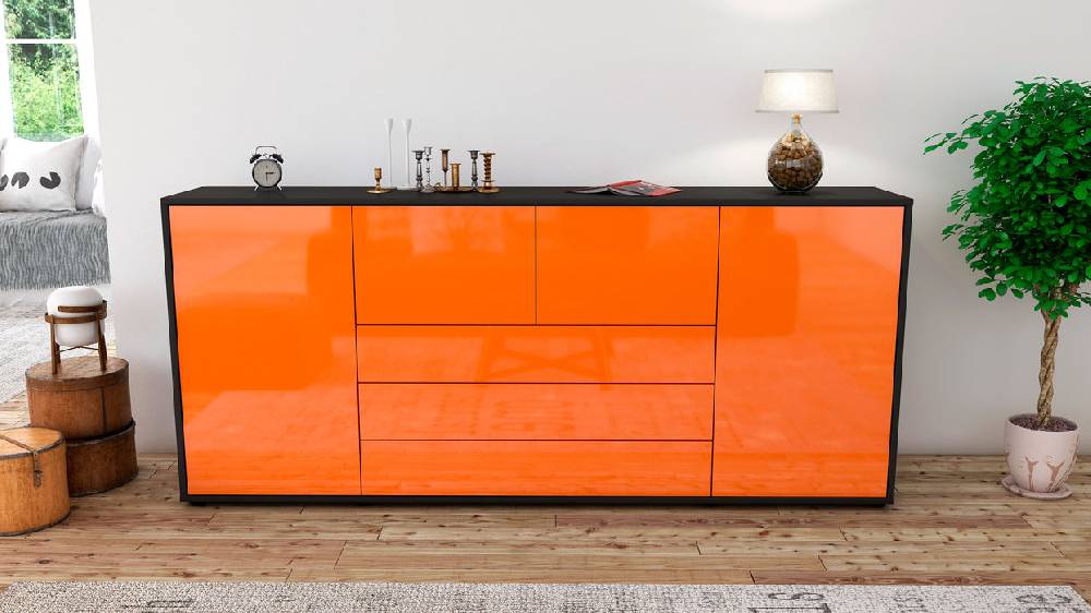 Stil Zeit Möbel Sideboard Eliana, Orange (180x79x35cm) Bestseller
