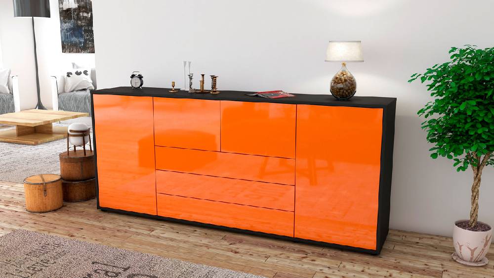 Stil Zeit Möbel Sideboard Eliana, Orange (180x79x35cm) Bestseller