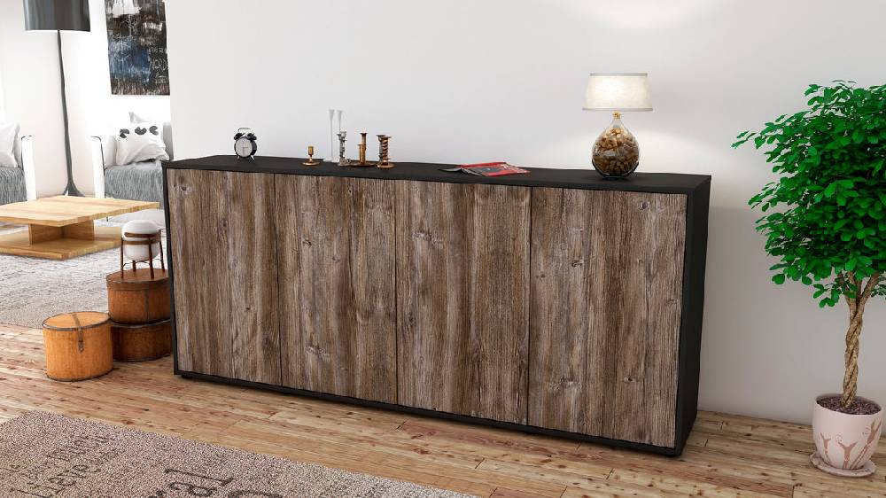 Stil Zeit Möbel Sideboard Elana, Treibholz (180x79x35cm) Räumungsverkauf
