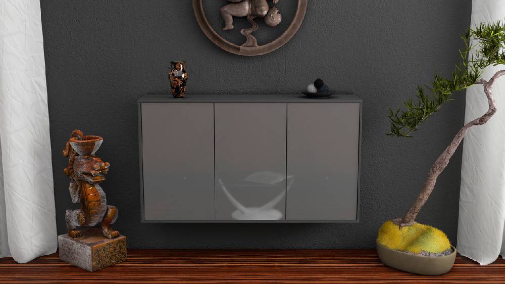 Stil Zeit Möbel Sideboard Chattanooga, Grau, hängend (136x79x35cm) Tägliche Deals