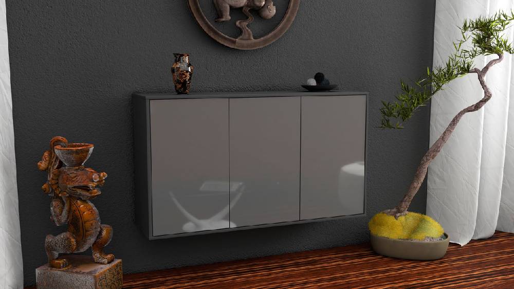 Stil Zeit Möbel Sideboard Chattanooga, Grau, hängend (136x79x35cm) Tägliche Deals