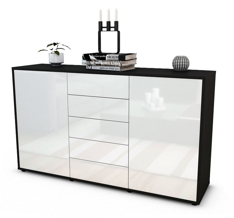 Stil Zeit Möbel Sideboard Dorelly, Weiß (136x79x35cm)