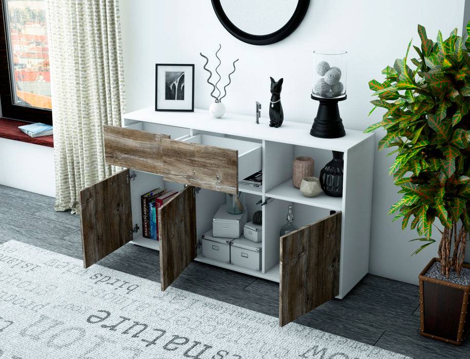 Stil Zeit Möbel Sideboard Dorotea, Eiche (136x79x35cm) Tiefpreis