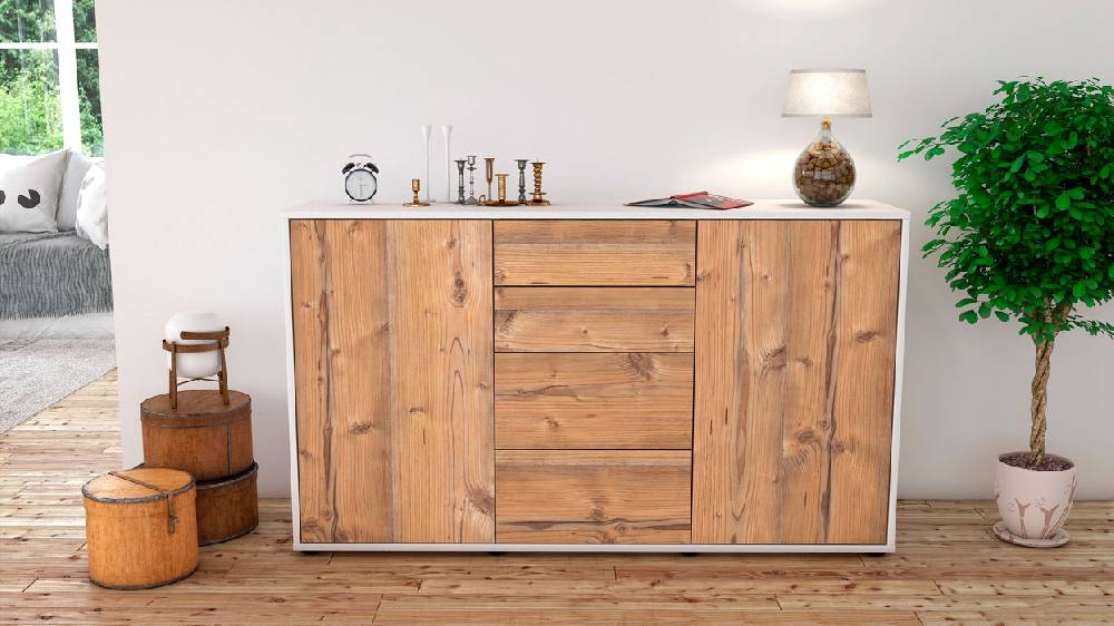 Stil Zeit Möbel Sideboard Donna, Pinie (136x79x35cm) Super Sparpreis