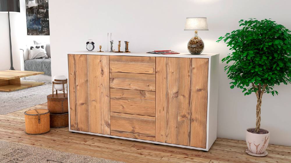 Stil Zeit Möbel Sideboard Donna, Pinie (136x79x35cm) Super Sparpreis