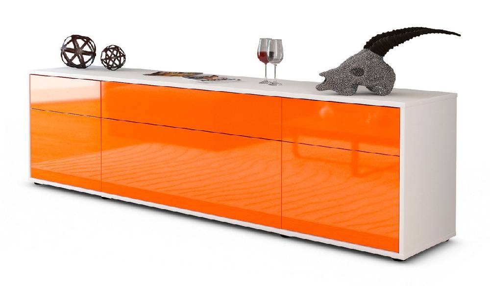 Stil Zeit Möbel Lowboard Beppa, Orange (180x49x35cm)