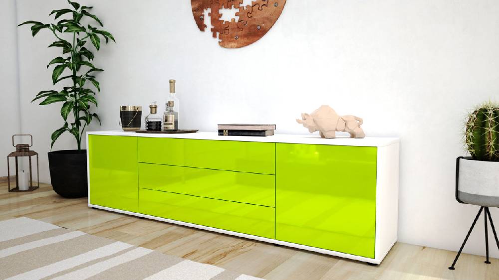 Stil Zeit Möbel Lowboard Ariella, Grün (180x49x35cm) Letzte 3 Tage