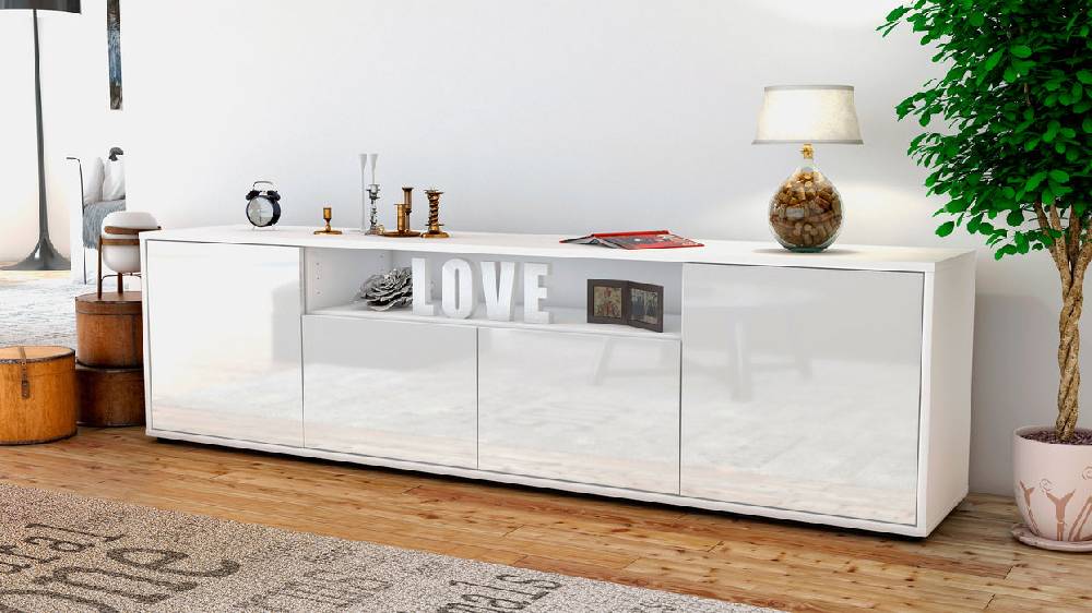 Stil Zeit Möbel Lowboard Arianna, Weiß (180x49x35cm) JETZT KAUFEN