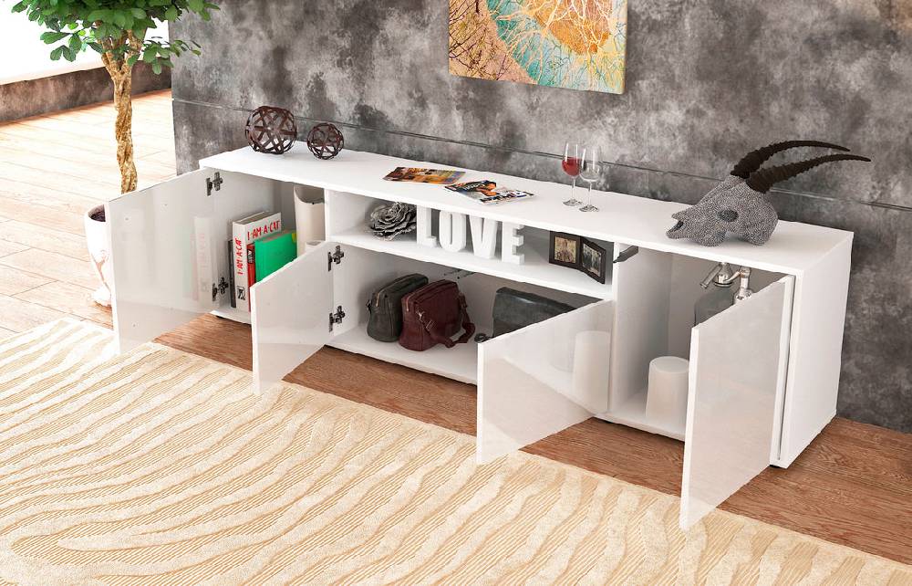Stil Zeit Möbel Lowboard Arianna, Weiß (180x49x35cm) JETZT KAUFEN