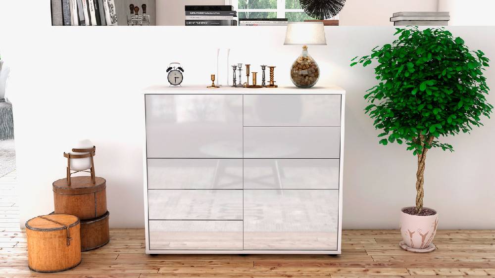 Stil Zeit Möbel Sideboard Clarissa, Weiß (92x79x35cm) Letzte 2 Tage