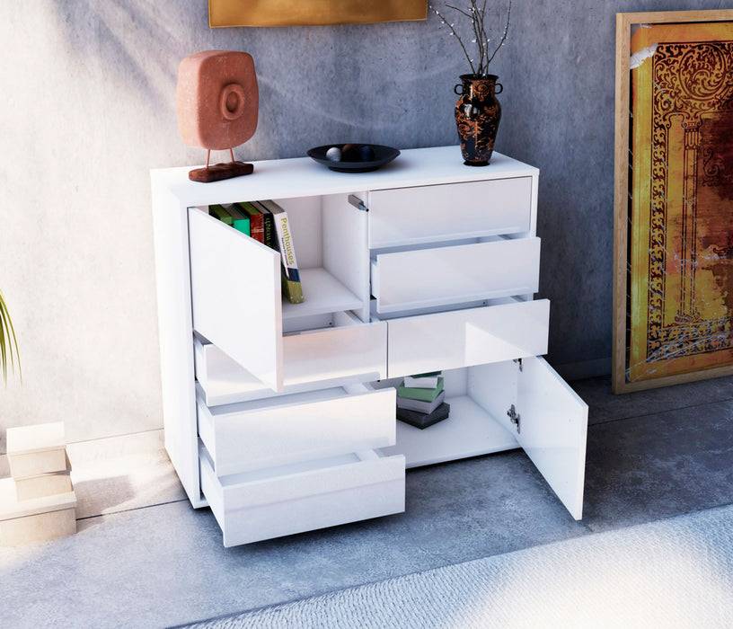 Stil Zeit Möbel Sideboard Clarissa, Weiß (92x79x35cm) Letzte 2 Tage