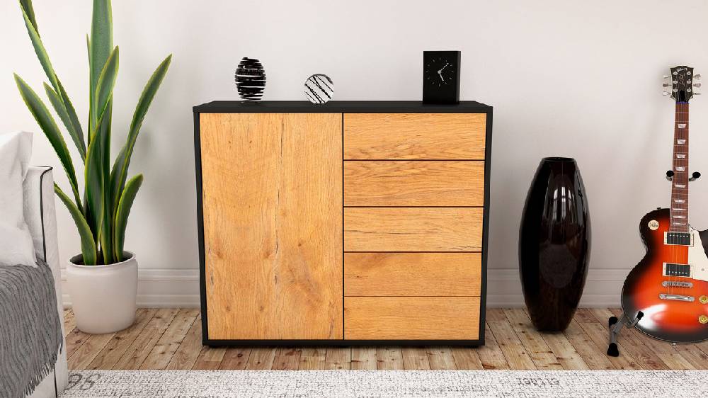 Stil Zeit Möbel Sideboard Cecilia, Eiche (92x79x35cm) Zeitbegrenzte Promotion
