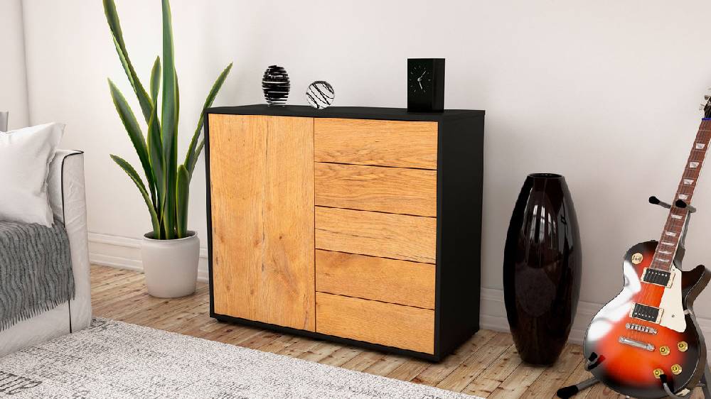 Stil Zeit Möbel Sideboard Cecilia, Eiche (92x79x35cm) Zeitbegrenzte Promotion