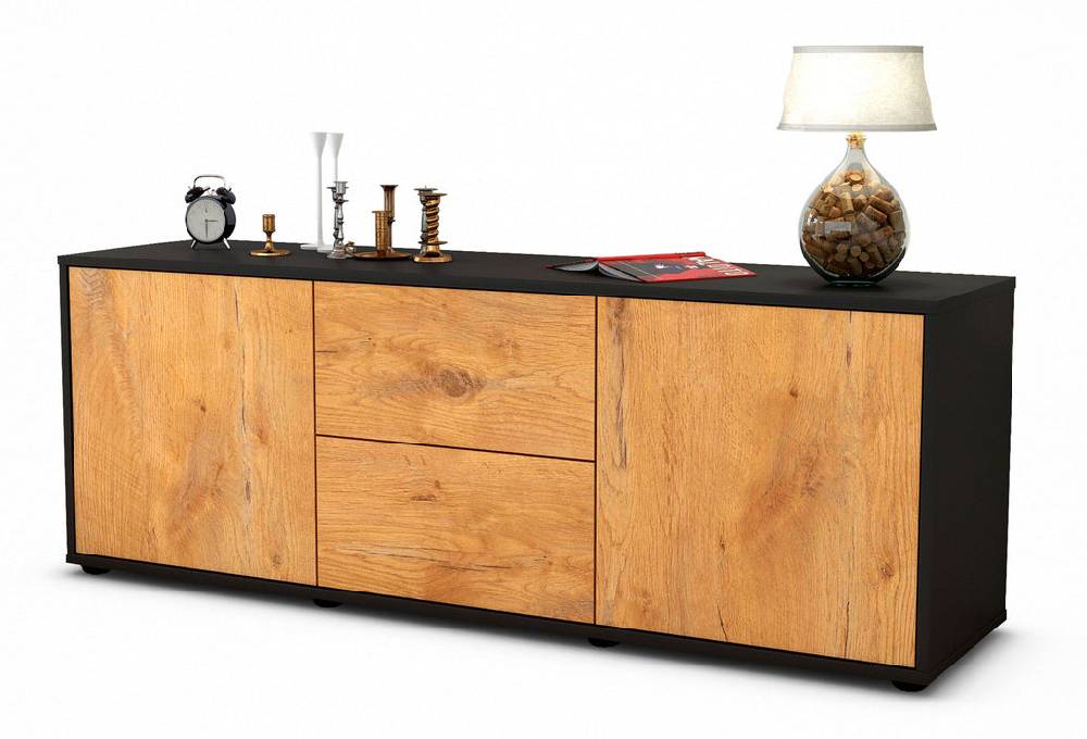 Stil Zeit Möbel Lowboard Alma, Eiche (136x49x35cm)