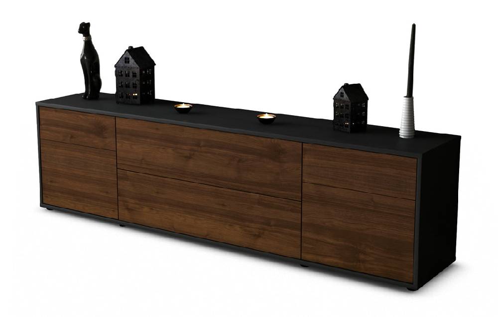 Stil Zeit Möbel Lowboard Bibiane, Walnuss (180x49x35cm)