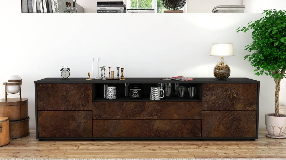 Stil Zeit Möbel Lowboard Aurora, Rost (180x49x35cm) 50% Rabatt mit kostenlosem Versand