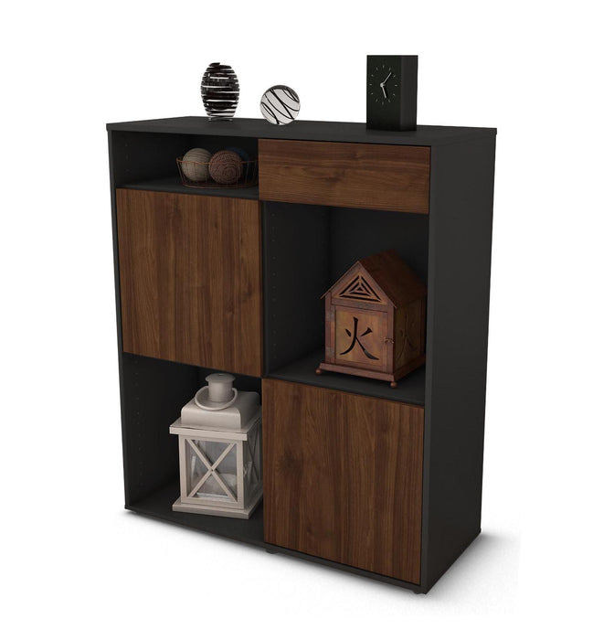 Stil Zeit Möbel Highboard Luisa ,Walnuss (92x108x35cm)
