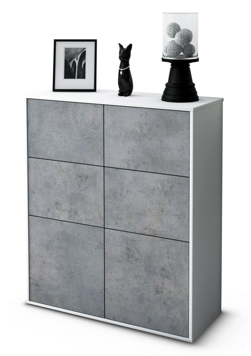 Stil Zeit Möbel Highboard Julietta ,Beton (92x108x35cm)