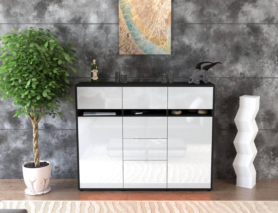 Stil Zeit Möbel Highboard Viviana ,Weiß (136x108x35cm) Black Friday Preise
