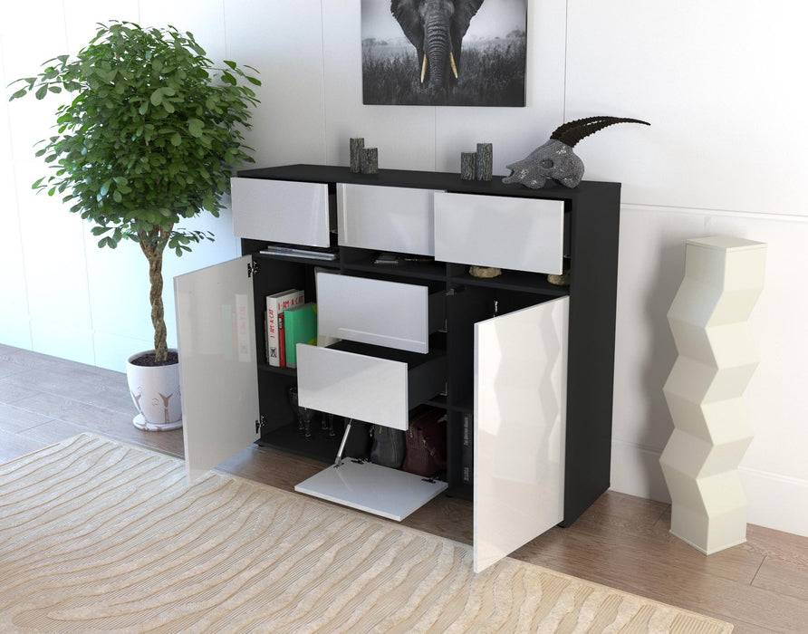Stil Zeit Möbel Highboard Viviana ,Weiß (136x108x35cm) Black Friday Preise