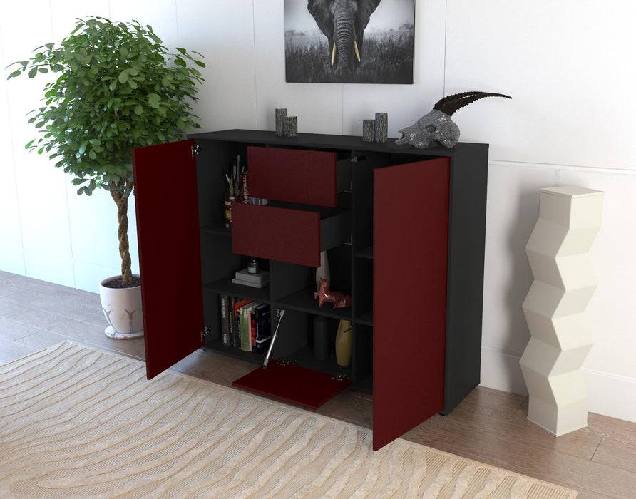 Stil Zeit Möbel Highboard Nikolina ,Türkis (136x108x35cm) Im Verkauf