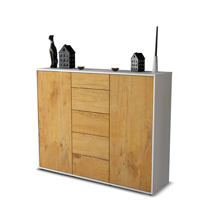 Stil Zeit Möbel Highboard Nina ,Eiche (136x108x35cm)