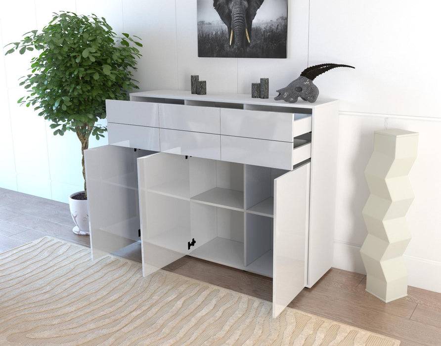 Stil Zeit Möbel Highboard Martina ,Orange (136x108x35cm) 50% Rabatt für begrenzte Zeit