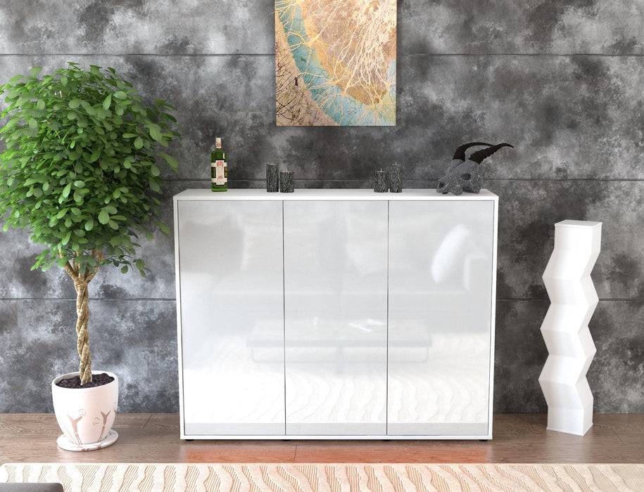 Stil Zeit Möbel Highboard Luzia ,Weiß (136x108x35cm) Rabatte dieses Monats