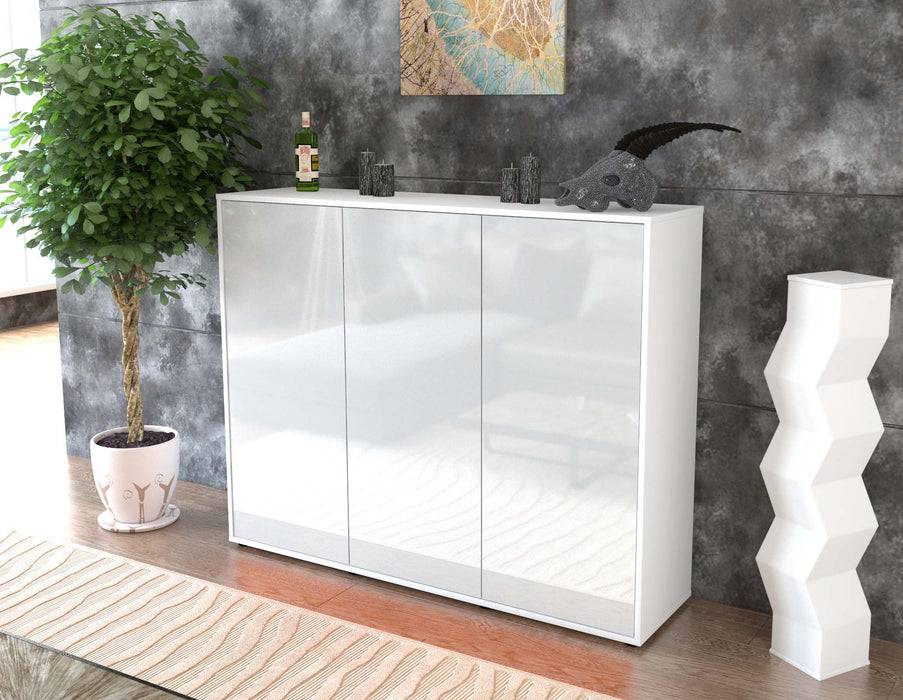 Stil Zeit Möbel Highboard Luzia ,Weiß (136x108x35cm) Rabatte dieses Monats