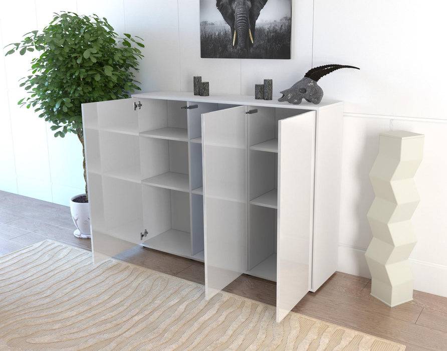 Stil Zeit Möbel Highboard Luzia ,Weiß (136x108x35cm) Rabatte dieses Monats