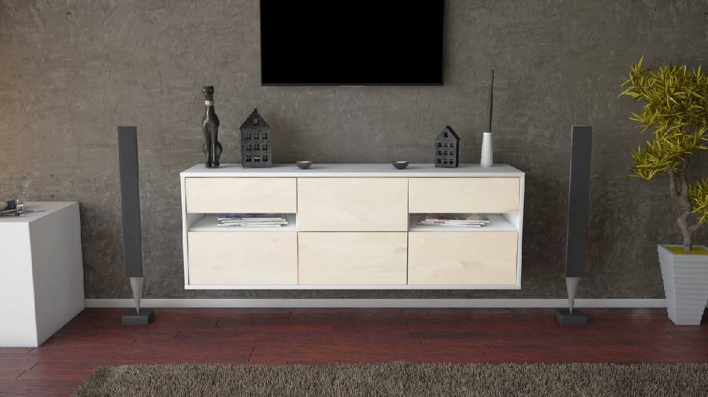 Stil Zeit Möbel Lowboard Sacramento, Zeder, hängend (136x49x35cm) Outlet