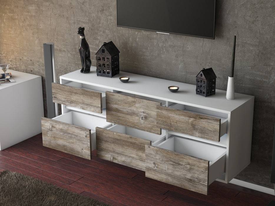 Stil Zeit Möbel Lowboard Sacramento, Zeder, hängend (136x49x35cm) Outlet