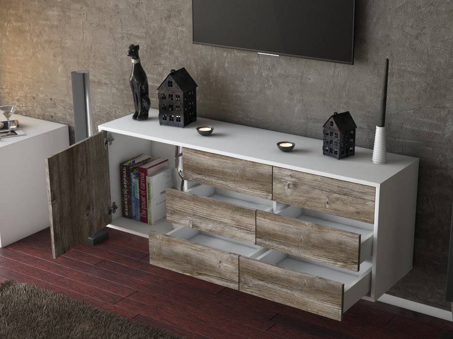 Stil Zeit Möbel Lowboard Portland, Eiche, hängend (136x49x35cm) Angebote