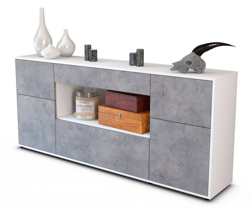 Stil Zeit Möbel Sideboard Fabiola, Beton (180x79x35cm)