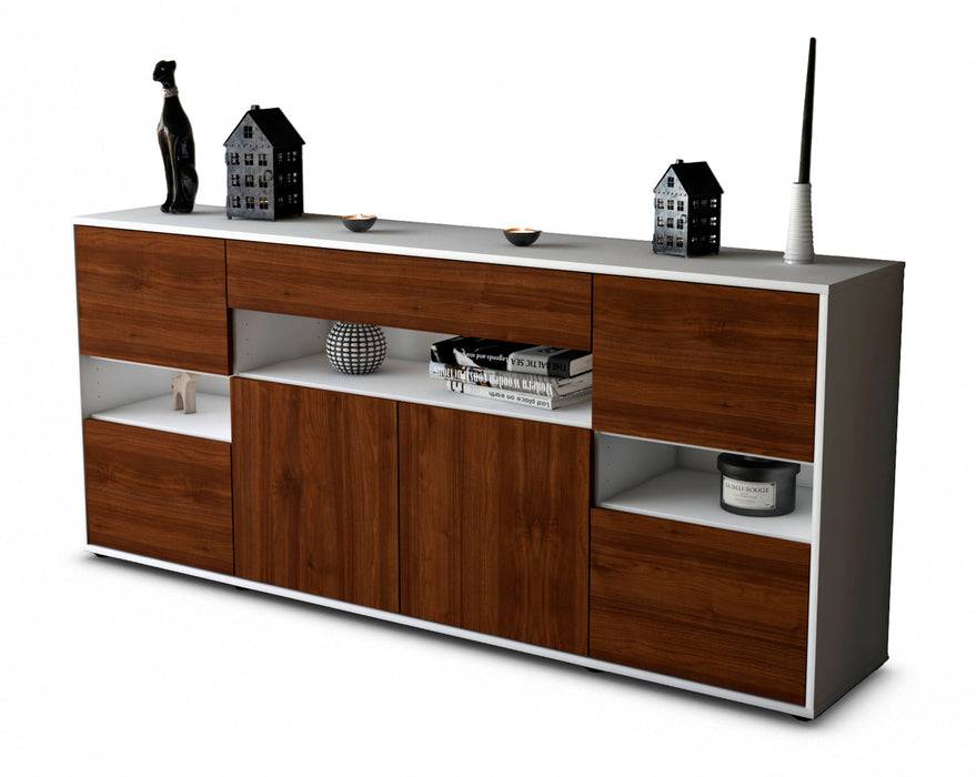 Stil Zeit Möbel Sideboard Ginevra, Walnuss (180x79x35cm)