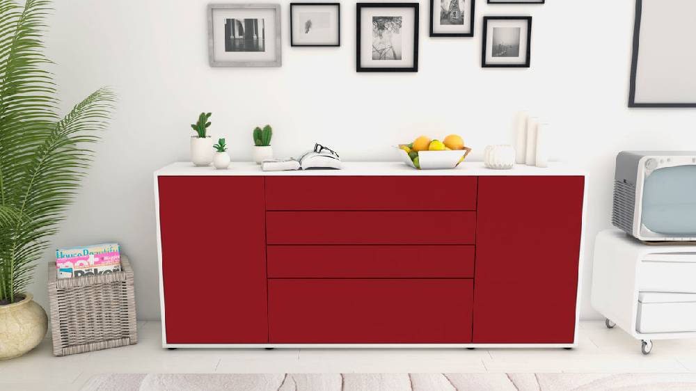 Stil Zeit Möbel Sideboard Eleni, Bordeaux (180x79x35cm) Günstiger Verkauf