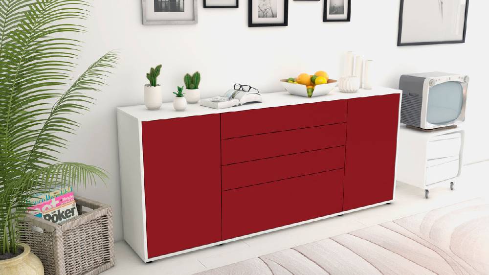 Stil Zeit Möbel Sideboard Eleni, Bordeaux (180x79x35cm) Günstiger Verkauf