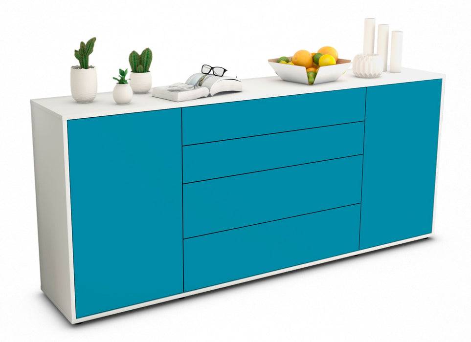 Stil Zeit Möbel Sideboard Elettra, Türkis (180x79x35cm)