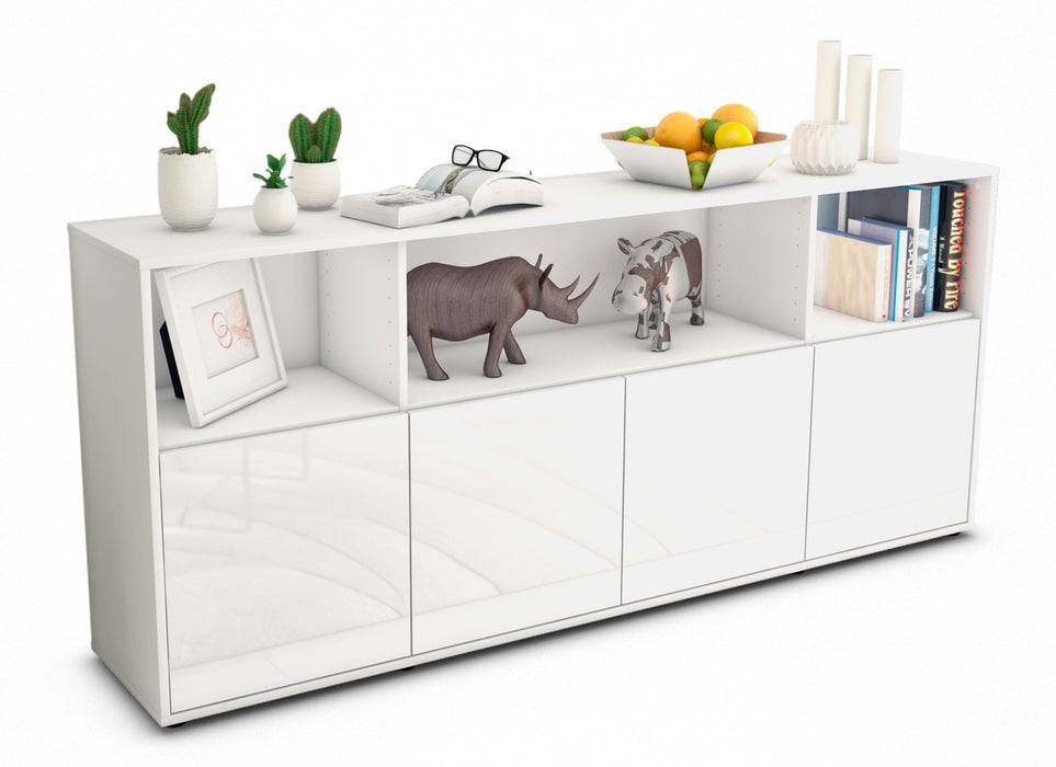 Stil Zeit Möbel Sideboard Enrica, Weiß (180x79x35cm)