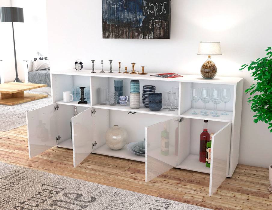 Stil Zeit Möbel Sideboard Enrica, Weiß (180x79x35cm) Kostenloser Versand