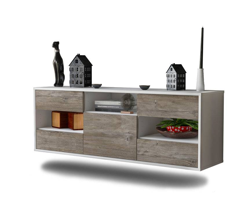 Stil Zeit Möbel Lowboard St. Louis, Treibholz, hängend (136x49x35cm)