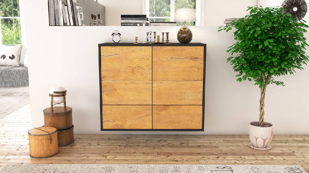 Stil Zeit Möbel Sideboard Worcester, Eiche, hängend (92x79x35cm) Günstig kaufen