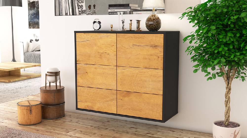 Stil Zeit Möbel Sideboard Worcester, Eiche, hängend (92x79x35cm) Günstig kaufen