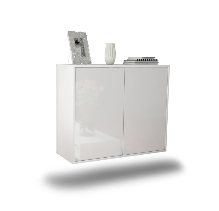 Stil Zeit Möbel Sideboard Hialeah, Weiß, hängend (92x79x35cm)
