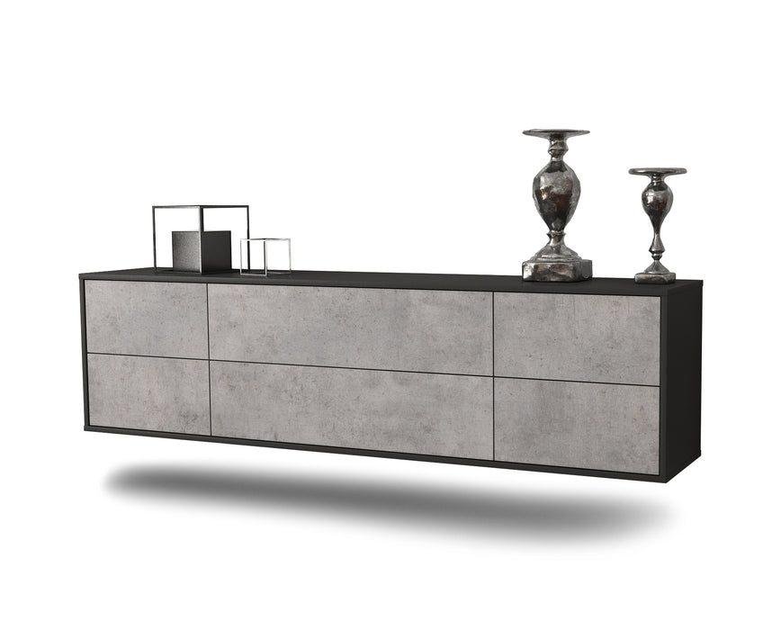 Stil Zeit Möbel Lowboard Saint Paul, Beton, hängend (180x49x35cm)