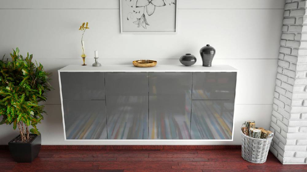 Stil Zeit Möbel Sideboard Costa Mesa, Grau, hängend (180x79x35cm) Cyber Monday