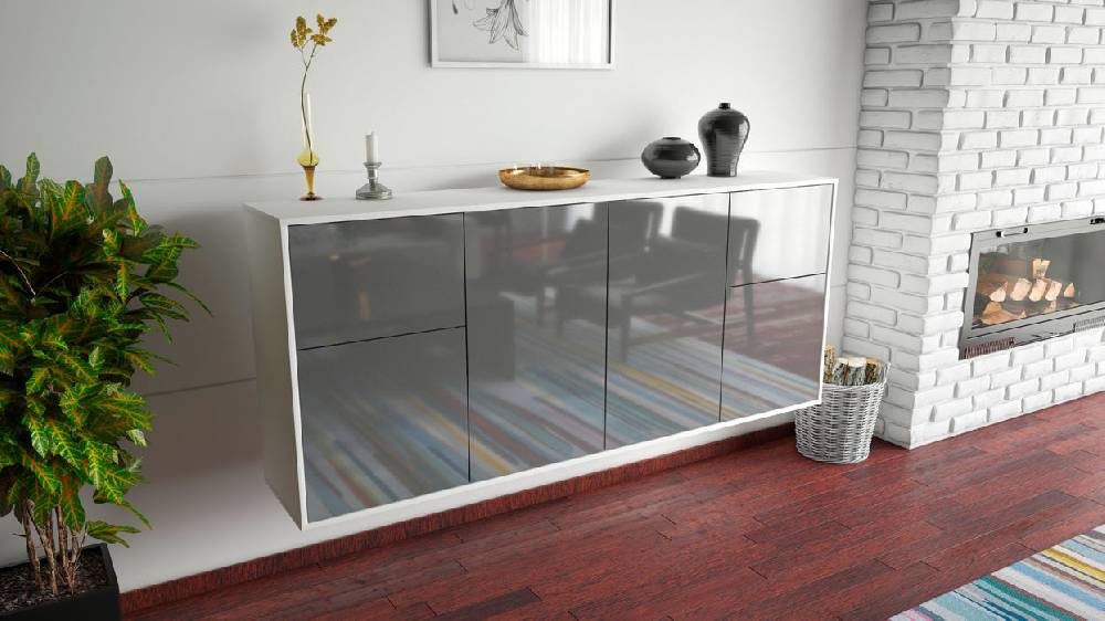 Stil Zeit Möbel Sideboard Costa Mesa, Grau, hängend (180x79x35cm) Cyber Monday