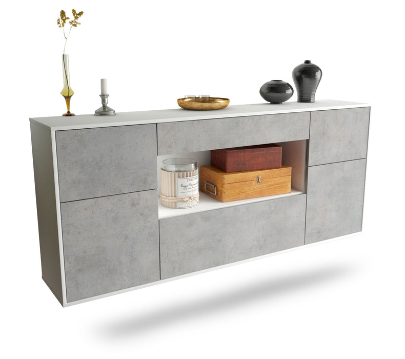 Stil Zeit Möbel Sideboard Visalia, Beton, hängend (180x79x35cm)