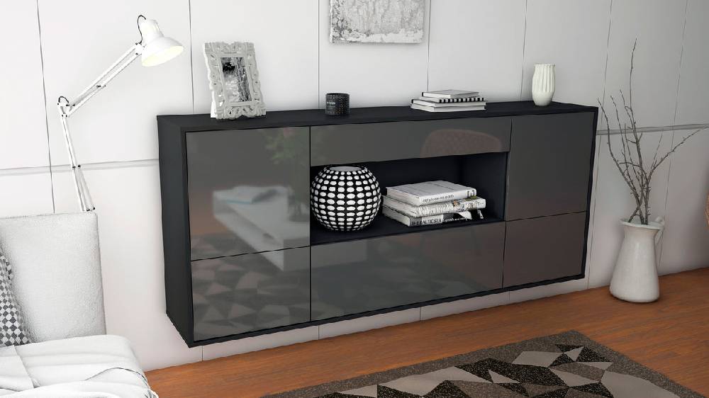 Stil Zeit Möbel Sideboard East Los Angeles, Grau, hängend (180x79x35cm) Osterangebot
